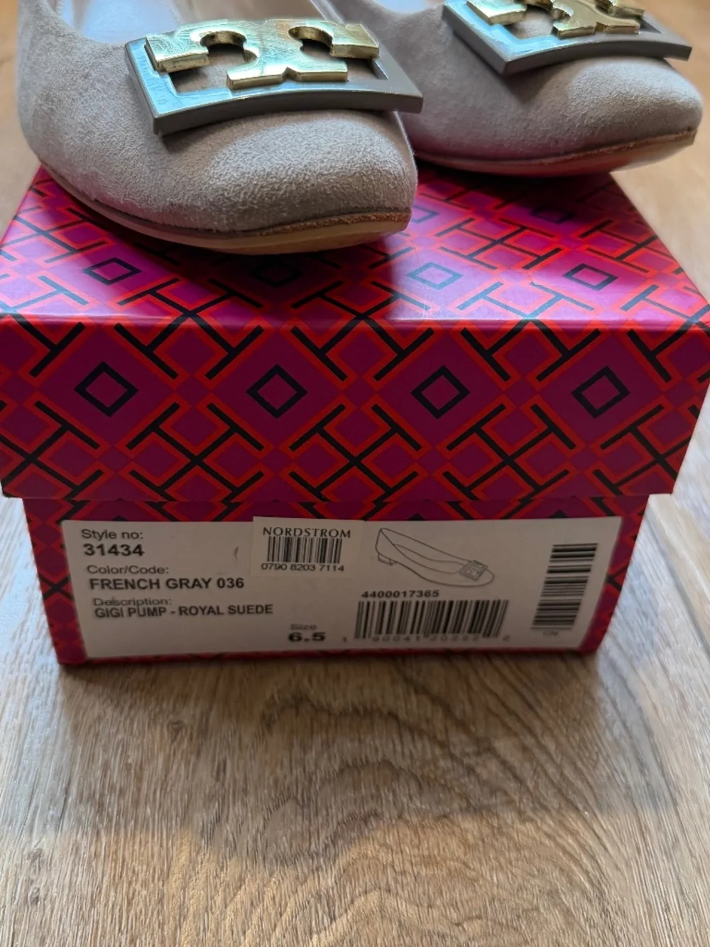 Tory Burch Gigi French Gray Suede Block Heel Pumps 6.5, In Original Box